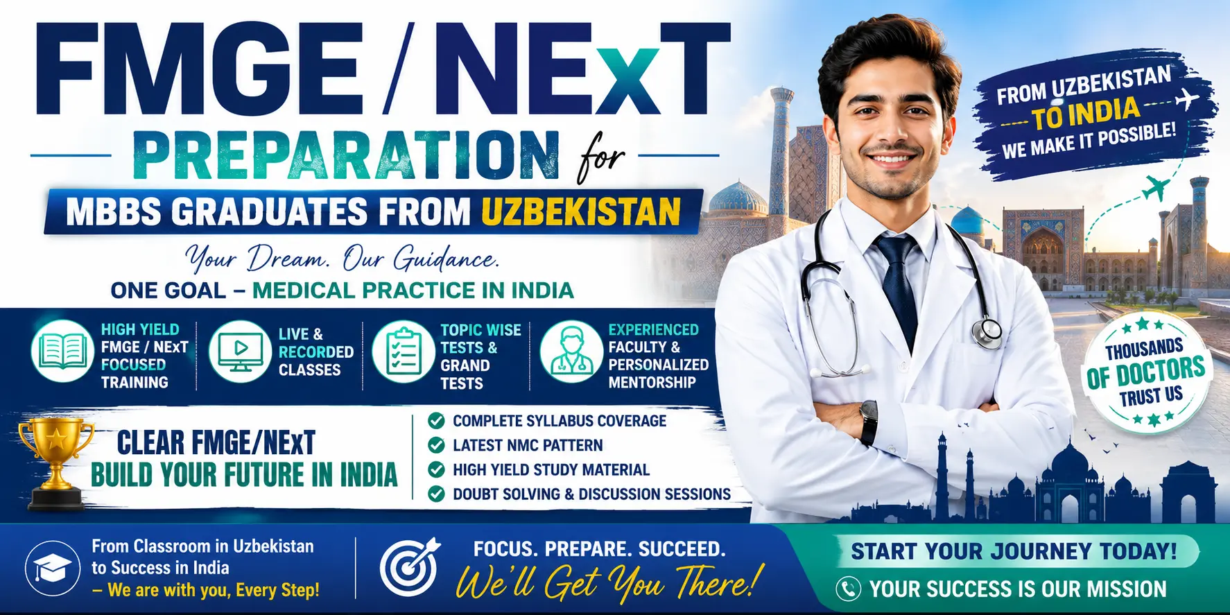 FMGE/NExT Preparation for MBBS Graduates from Uzbekistan